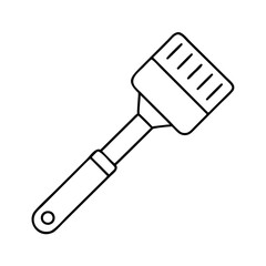 grill scraper tool icon, grill scraper tool line art - simple line art of grill scraper tool, perfect for grill scraper tool logos and icons