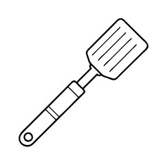 grill scraper tool icon, grill scraper tool line art - simple line art of grill scraper tool, perfect for grill scraper tool logos and icons