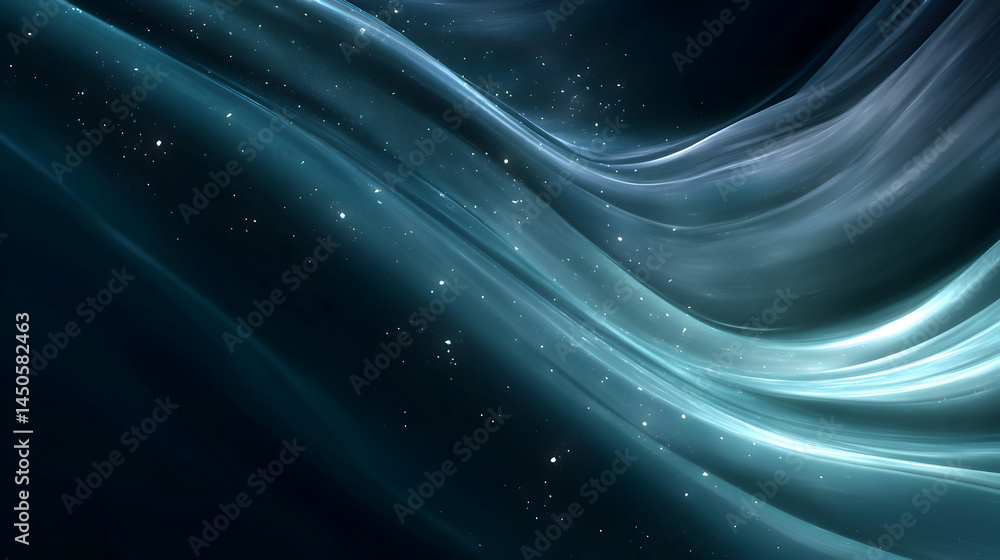 Poster cosmic serenity a deep dive into space abstract with flowing nebula and twinkling celestial lights