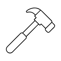 hammer icon, hammer line art - simple line art of hammer, perfect for hammer logos and icons