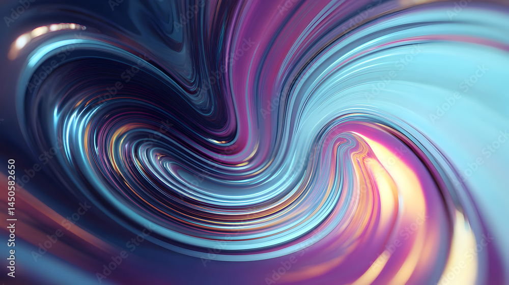 Aufkleber iridescent ribbons create an enticing vortex of color, evoking a sense of movement and dynamism