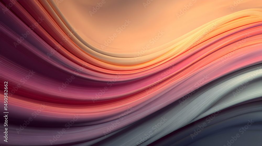 Poster harmonious waves of color blend seamlessly in a contemporary background with blended tones that add 