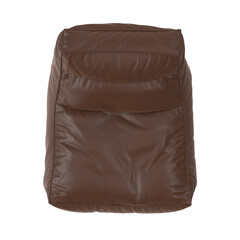 Obraz premium Brown Leather Bean Bag Top View Isolated