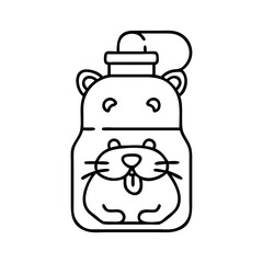 hamster water bottle icon, hamster water bottle line art - simple line art of hamster water bottle, perfect for hamster water bottle logos and icons