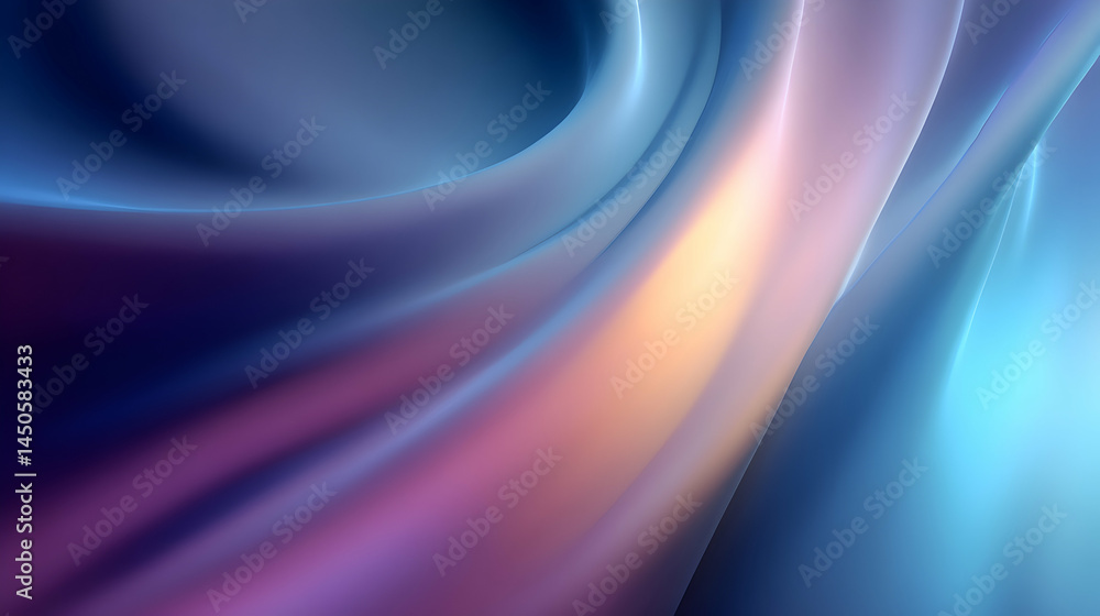 Poster ethereal ribbons of color intertwine in a dance of light and shadow, creating a captivating abstract