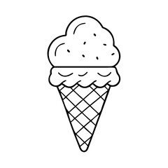 ice cream cone icon, ice cream cone line art - simple line art of ice cream cone, perfect for ice cream cone logos and icons