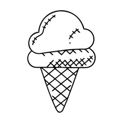 ice cream cone icon, ice cream cone line art - simple line art of ice cream cone, perfect for ice cream cone logos and icons