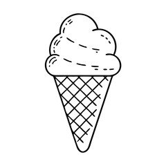 ice cream cone icon, ice cream cone line art - simple line art of ice cream cone, perfect for ice cream cone logos and icons