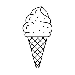 ice cream cone icon, ice cream cone line art - simple line art of ice cream cone, perfect for ice cream cone logos and icons