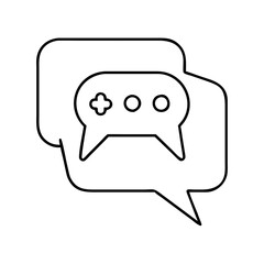 Fototapeta premium in game chat bubble icon, in game chat bubble line art - simple line art of in game chat bubble, perfect for in game chat bubble logos and icons