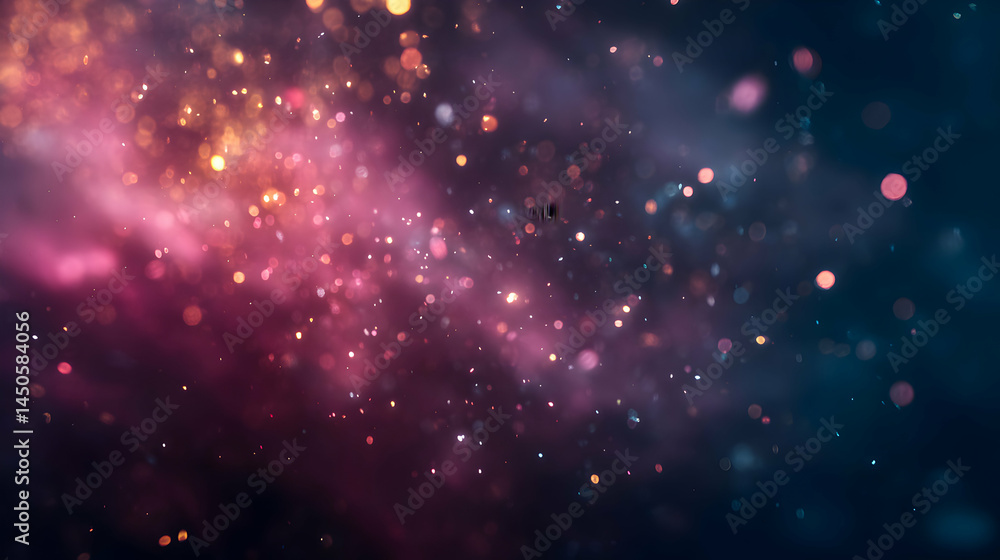 Poster abstract nebular glow and swirling particulate radiance illuminating a dark cosmic backdrop