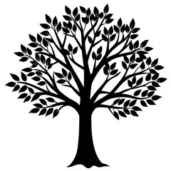 Fototapeta premium a tree silhouette vector with-white background 7