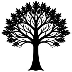 Obraz premium a tree silhouette vector with-white background 2