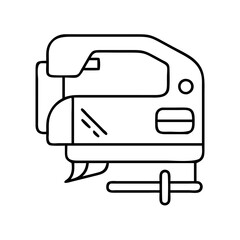 jigsaw tool icon, jigsaw tool line art - simple line art of jigsaw tool, perfect for jigsaw tool logos and icons