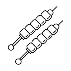 kebab skewers icon, kebab skewers line art - simple line art of kebab skewers, perfect for kebab skewers logos and icons