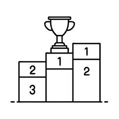 leaderboard trophy icon, leaderboard trophy line art - simple line art of leaderboard trophy, perfect for leaderboard trophy logos and icons