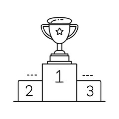 leaderboard trophy icon, leaderboard trophy line art - simple line art of leaderboard trophy, perfect for leaderboard trophy logos and icons