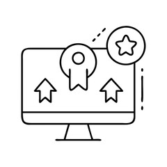 level up notification icon, level up notification line art - simple line art of level up notification, perfect for level up notification logos and icons