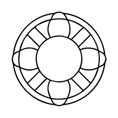 lifebuoy icon, lifebuoy line art - simple line art of lifebuoy, perfect for lifebuoy logos and icons