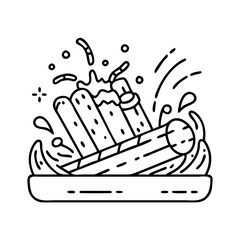 log ride splash icon, log ride splash line art - simple line art of log ride splash, perfect for log ride splash logos and icons