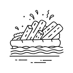 log ride splash icon, log ride splash line art - simple line art of log ride splash, perfect for log ride splash logos and icons