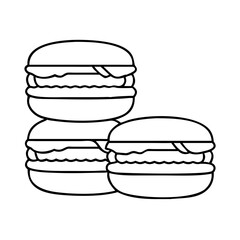 macarons icon, macarons line art - simple line art of macarons, perfect for macarons logos and icons