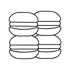 macarons icon, macarons line art - simple line art of macarons, perfect for macarons logos and icons