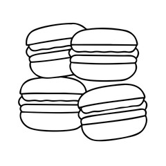 macarons icon, macarons line art - simple line art of macarons, perfect for macarons logos and icons