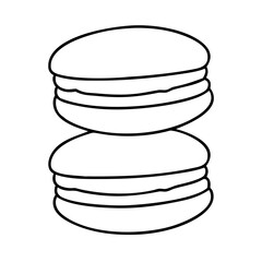 macarons icon, macarons line art - simple line art of macarons, perfect for macarons logos and icons