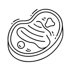 marinated steak icon, marinated steak line art - simple line art of marinated steak, perfect for marinated steak logos and icons