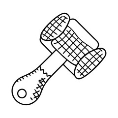 meat tenderizer icon, meat tenderizer line art - simple line art of meat tenderizer, perfect for meat tenderizer logos and icons