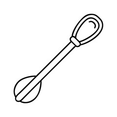 mixing spoon icon, mixing spoon line art - simple line art of mixing spoon, perfect for mixing spoon logos and icons