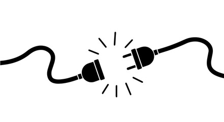 Two Electric Plugs Facing Each Other About to Connect, Symbolizing Power Activation, Energy Flow, Connection, and Compatibility