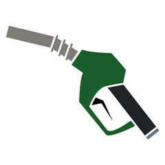Fuel Pump Nozzle with Green Handle and Gray Hose Tip, Gas Station Equipment, Fueling Symbol, Petroleum Industry, Energy Supply, Automotive Refueling, Infrastructure 
