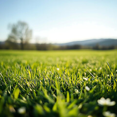 green grass in a field