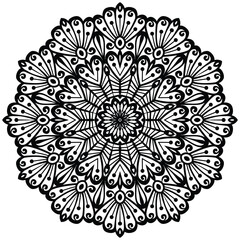 Floral henna or mehndi style mandala design. Traditional and Cultural Beautiful Mandala Pattern Design. 
