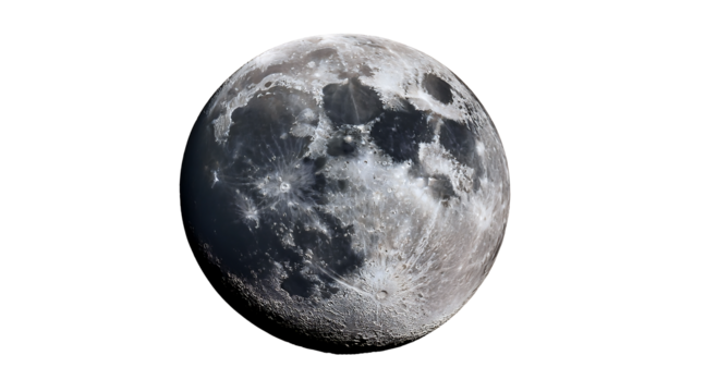 The Moon isolated on transparent background