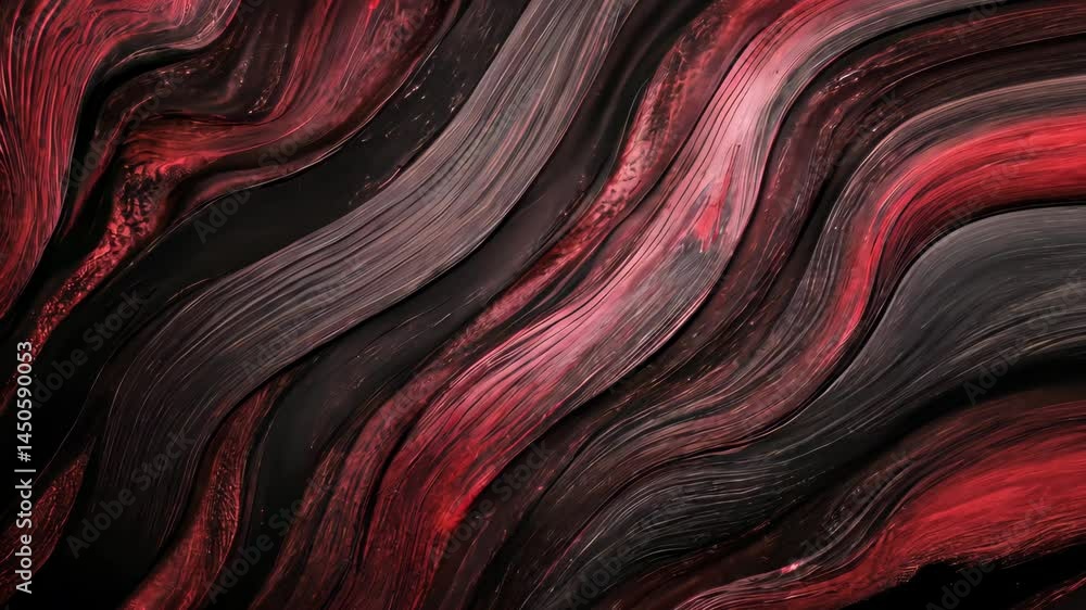 Poster mesmerizing abstract waves of red and black in dynamic motion