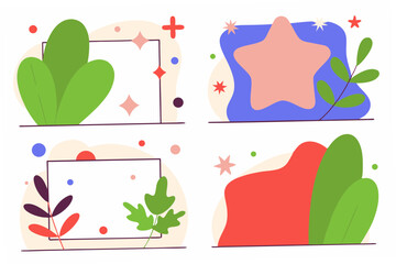 vector illustration of a set of floral elements