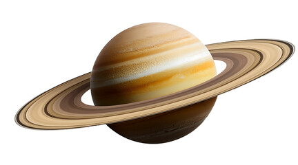 Planet Saturn isolated on transparent background