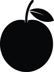 marula fruit silhouette vector icon on white 