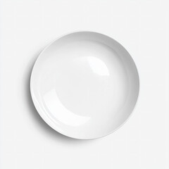 white plate top view isolated