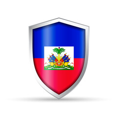 Haiti Flag Glossy Shield Icon