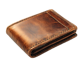 Vintage leather wallet display product elegant environment isolated on transparent background