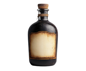 Vintage apothecary bottle product dark mood isolated on transparent background