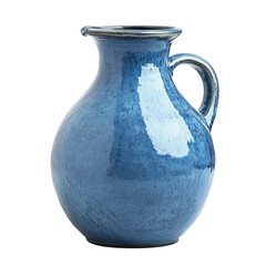 Elegant blue ceramic jug home still life artistic viewpoint isolated on transparent background