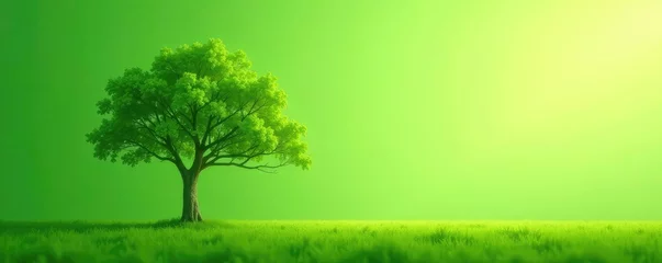 Printed roller blinds A single tree's leaves rustling in the wind against a soft green background, wind, landscape, soothing