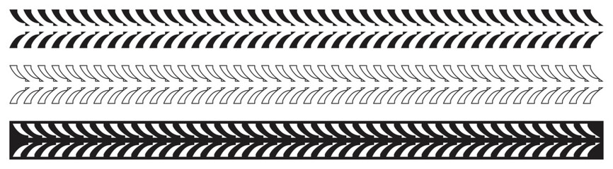 vehicles tires footprints vector. Isolated On Transparent Background.