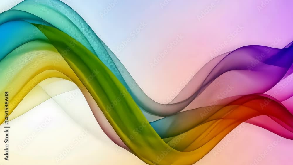 Aufkleber colorful abstract waves flowing in harmonious rhythm across gradient background