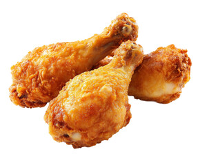 Fried chicken drumsticks delight kitchen table food warm isolated on transparent background ©  CozyVisionary